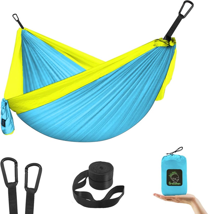 Grassman Kids Small Hammock for Camping Portable Hammock for Child Girls Boys Ultralight Backpack Mini Hammocks with Straps Sky Blue - Image 1